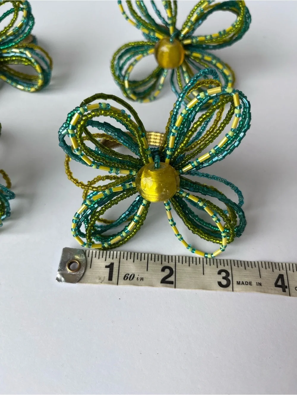Pier 1 Butterfly Beaded Napkin Ring Set of 4
